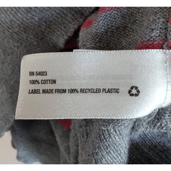 Gap Size Medium Lightweigh Sweater Mens V-neck Red Gray Pullover Striped Cotton - Picture 4 of 5